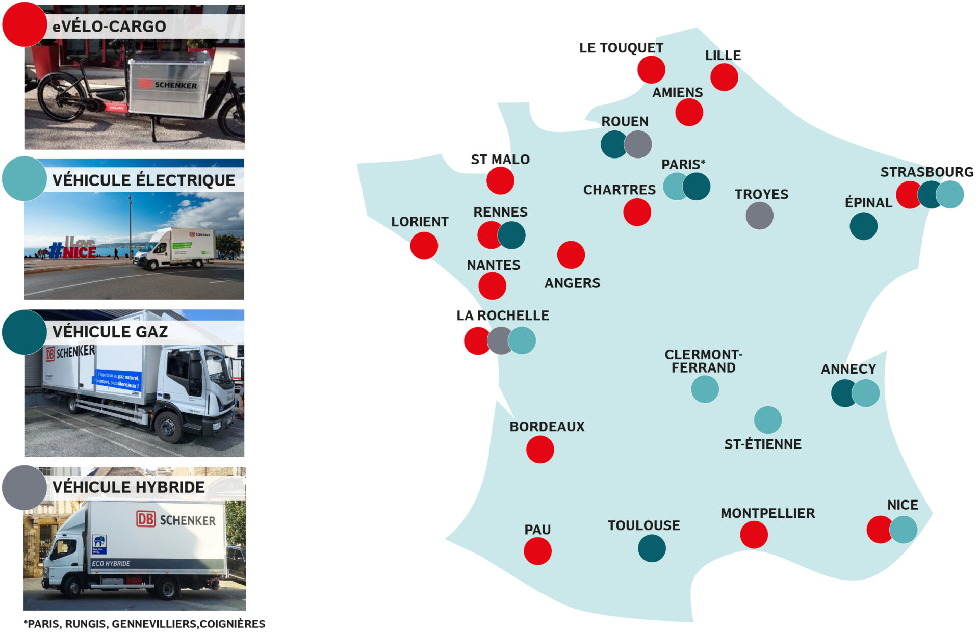 Carte véhicules verts DB Schenker